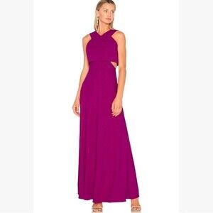 Jill Stuart violet fuchsia cutout sleeveless maxi formal dress